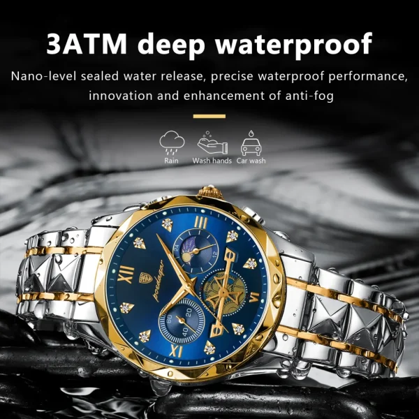 POEDAGAR Luxury Man Wristwatch Waterproof Luminous Chronograph Watch for Men Stainless Steel Men's Quartz Watches reloj hombre - AliExpress 1511