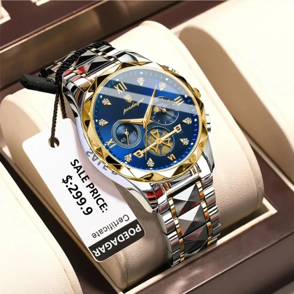 POEDAGAR Luxury Man Wristwatch Waterproof Luminous Chronograph Watch for Men Stainless Steel Men's Quartz Watches reloj hombre - AliExpress 1511