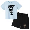 2024 Print Kids Summer Cute Short Sleeve O-neck T-shirts Tops+shorts Suits 2-12 Years Boys Girls Outfits Children Tshirt Clothes