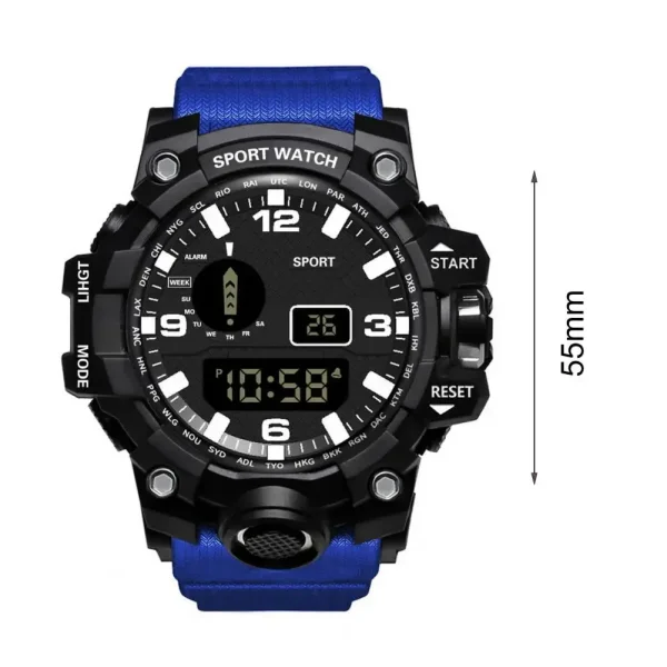 Men Digital Watch Week Display Date Precise Electronic Watch Portable LED Stopwatch Sports Wristwatch For Fitness