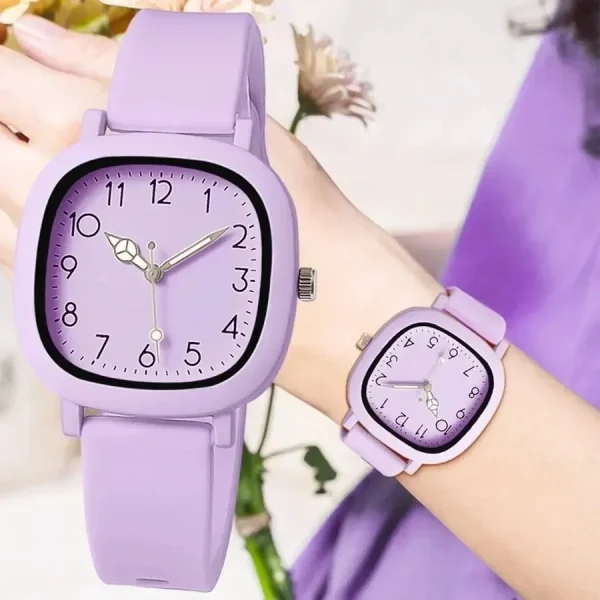 Fashion Simple Arabic Digital Surface Silicone Strap Women Quartz Watch Relogio Feminino Women's Silicone Sports Watch