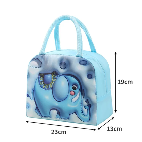 Cute 3D Printed Cartoon Lunch Bag for Kids with Insulation Keep Cold Preservation Function Bag Organizer Tote Bag with Zipper - Image 5